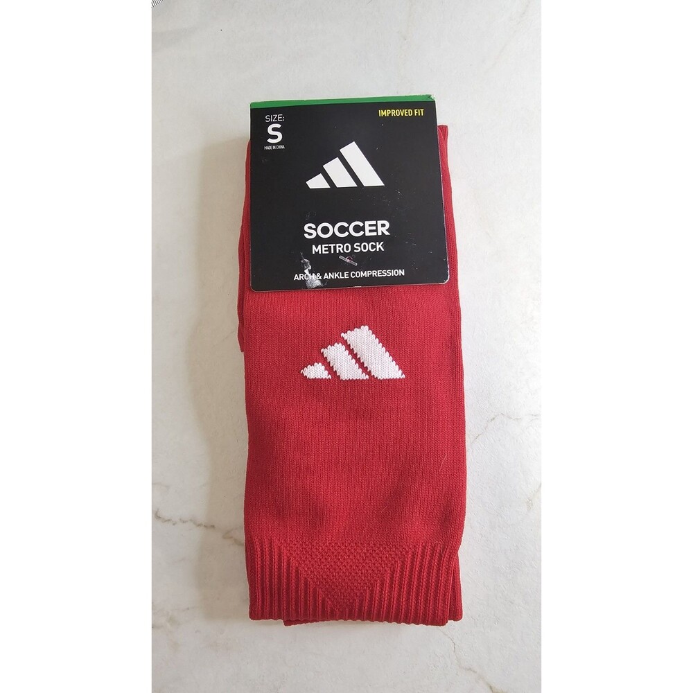Adidas Metro Soccer Socks Red Size Small OTC Compression NWT